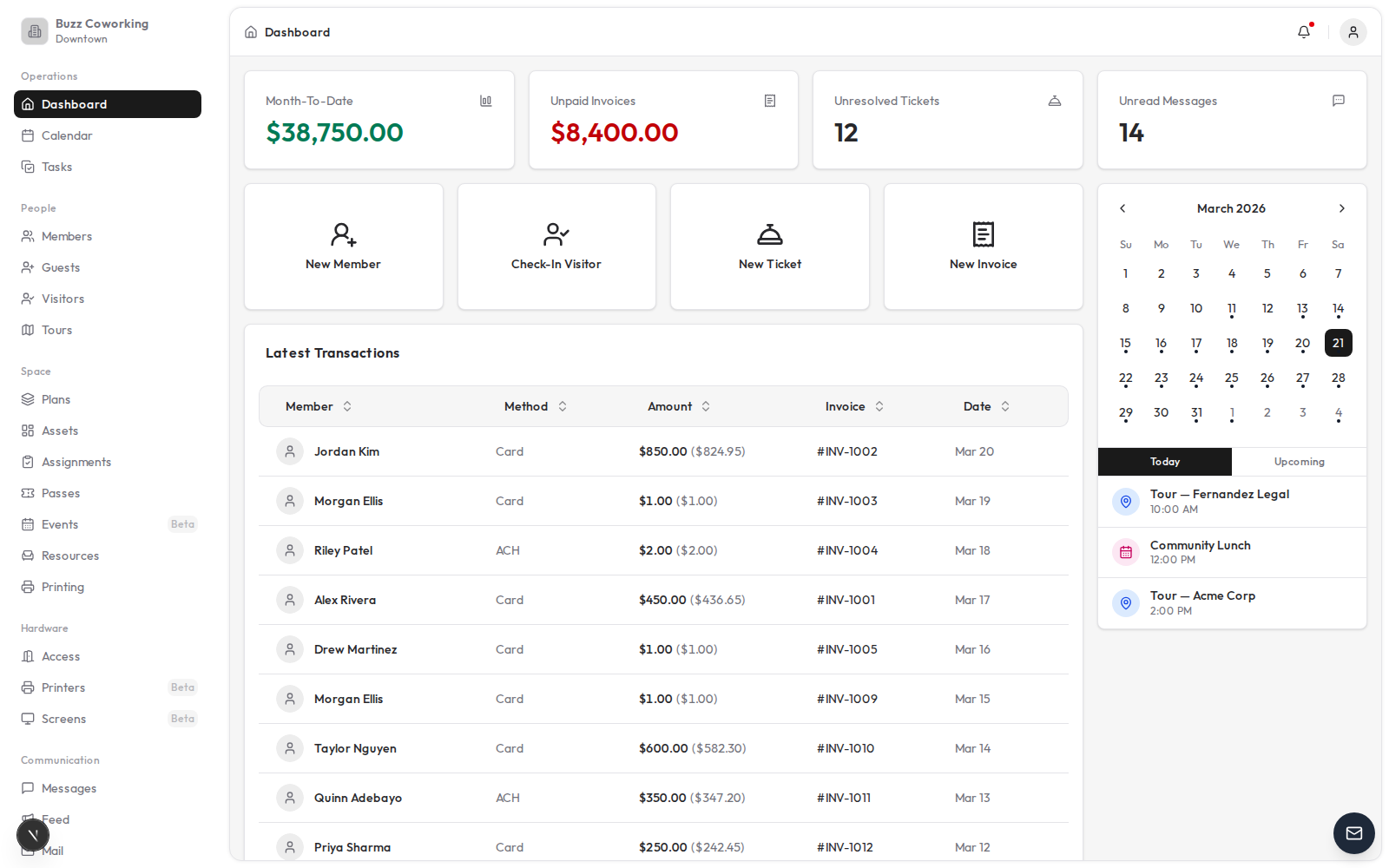 Deskie dashboard in Black