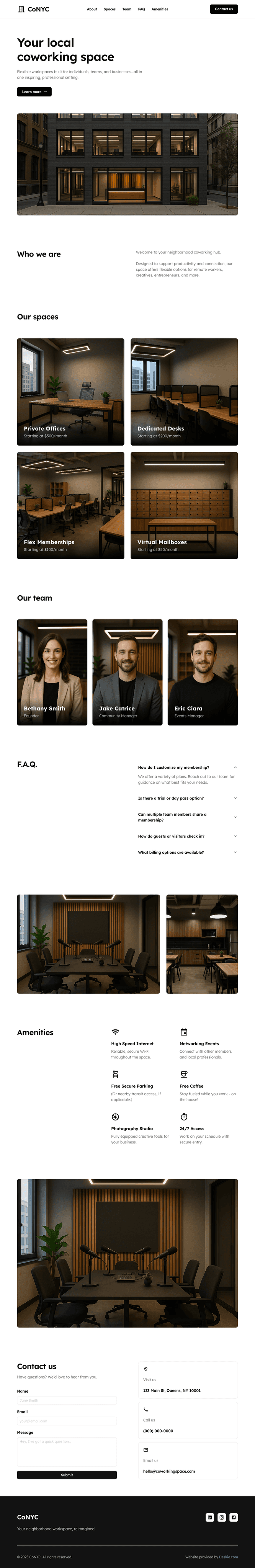 CoNYC - Coworking Website Template