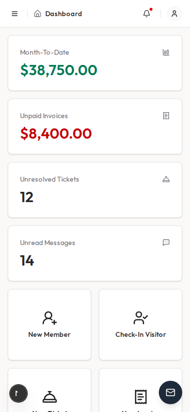 Deskie mobile dashboard